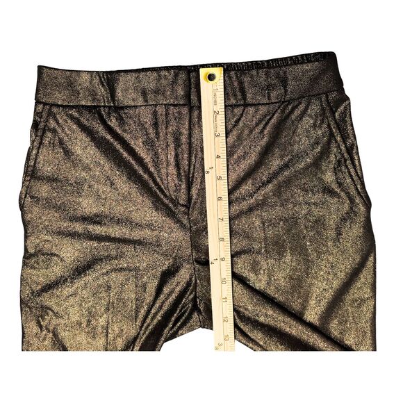 Joie Womens Pant Straight Coated Polish Gold Black Sz 4 Glam Retro Disco Y2K 90s - Picture 5 of 9